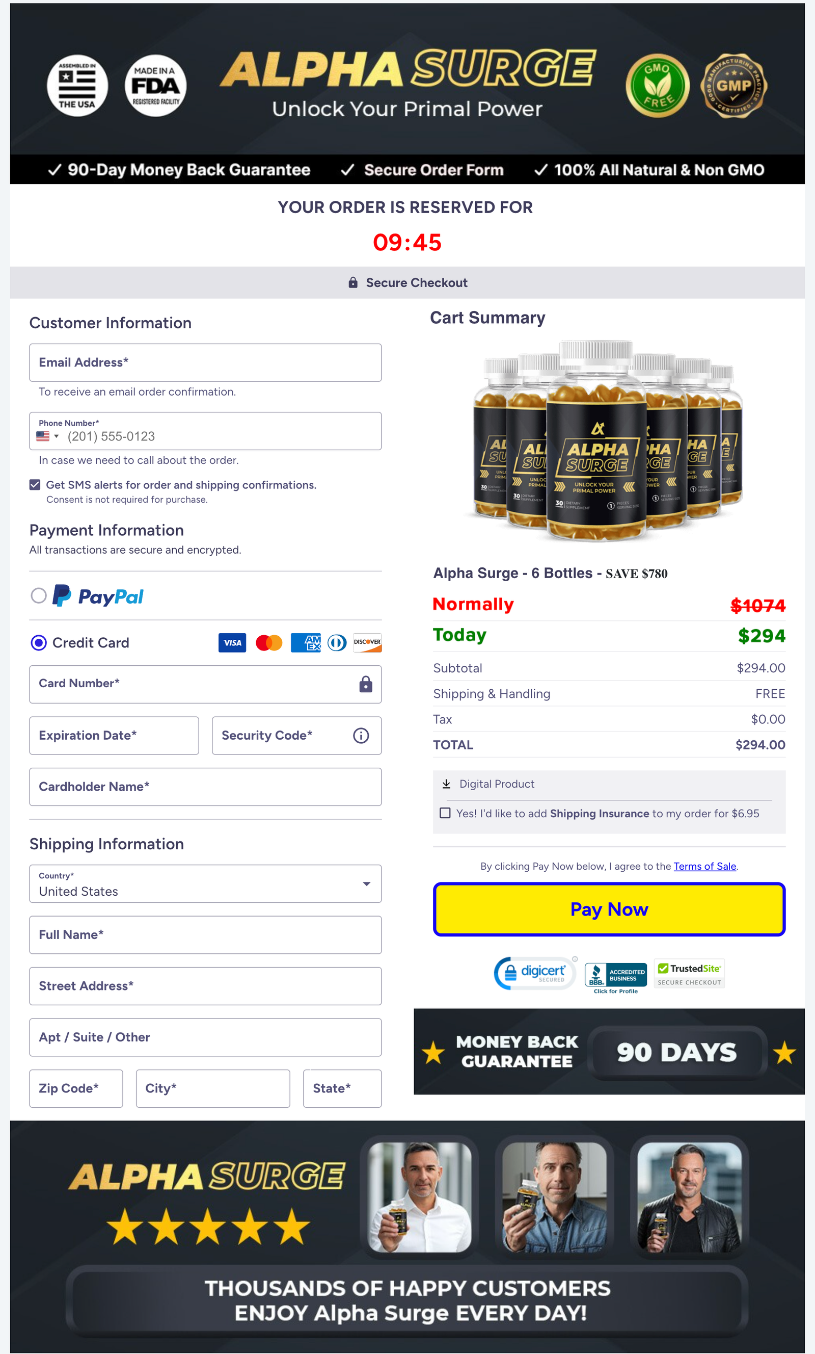 Alpha Surge Official Website Secure Order Page